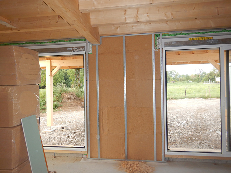 cloison et isolation maison ossature bois Annecy